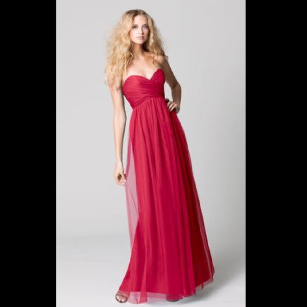 Red tulle bobbinet Wtoo Watters dress..